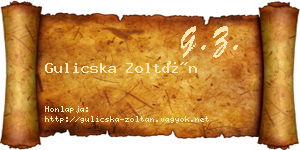 Gulicska Zoltán névjegykártya